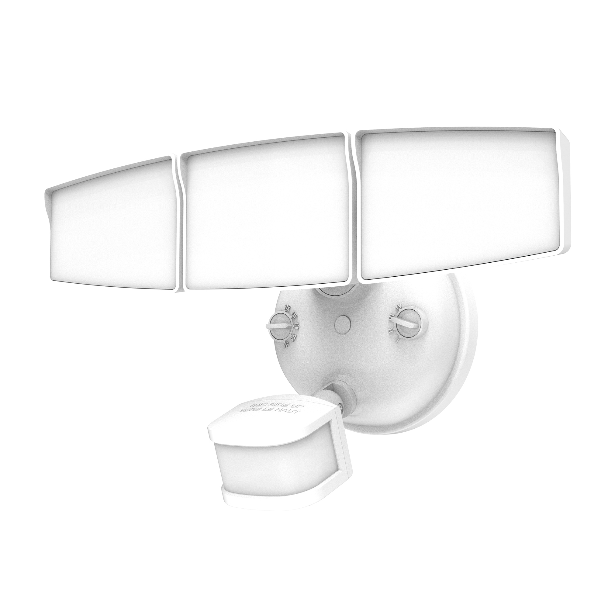 HALO:Next Gen Hardwired LED Security Floodlight, 3 Head w/ Motion Sensing, D2D, Adjustable Brightness-White 1500 Lumens